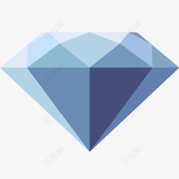 蓝色钻石立体插画