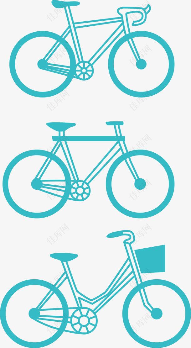 蓝色卡通自行车