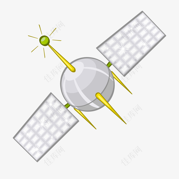 卡通灰色的卫星探测器设计