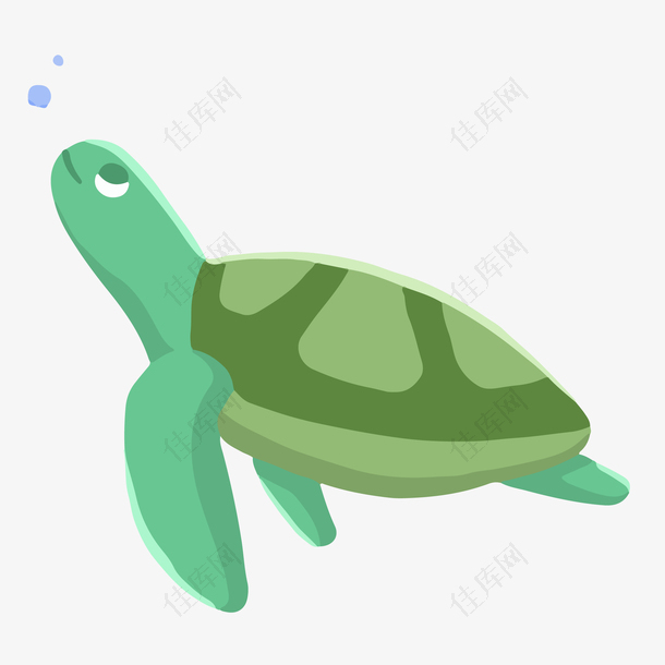 矢量手绘世界海洋日乌龟
