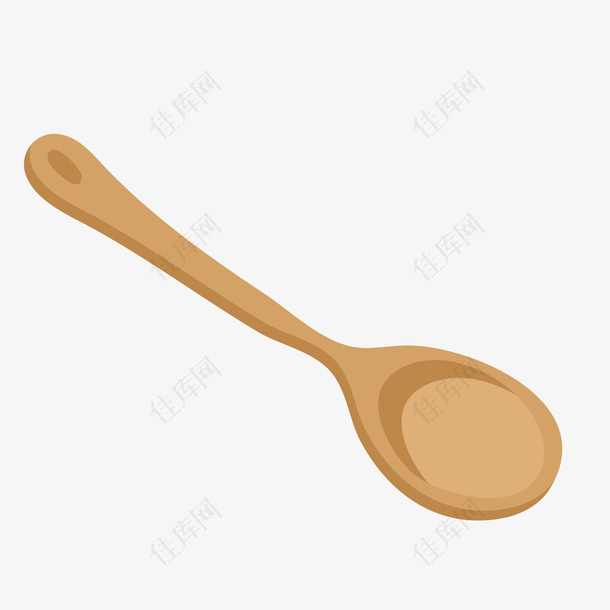 木质的汤勺设计矢量图