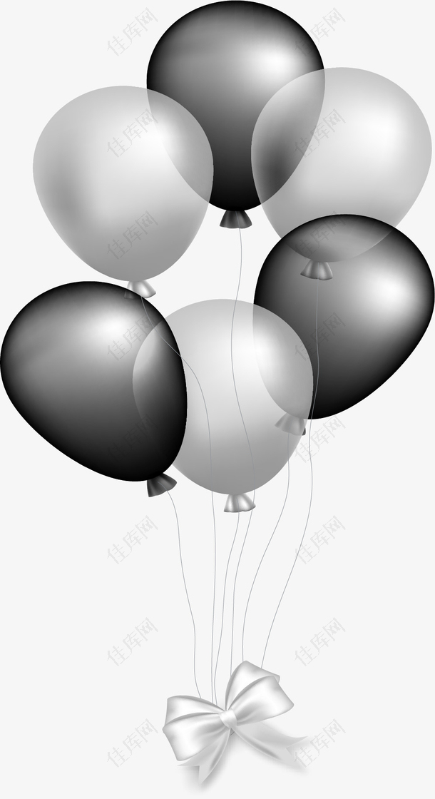 银色灰色气球束