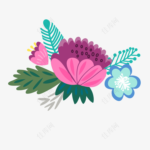 手绘水彩花朵花卉设计素材