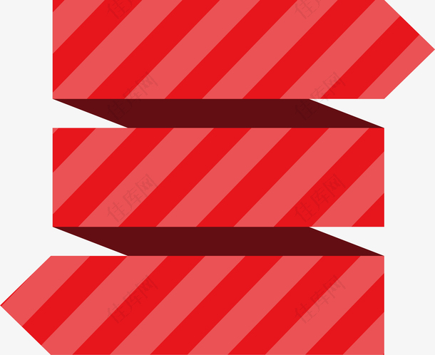 红色条纹螺旋彩带