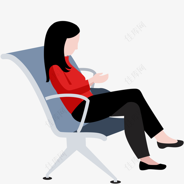 坐在椅子上等待的女人