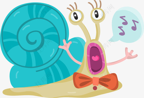 卡通可爱蜗牛动物贴纸