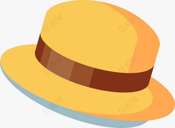 黄色草帽装饰素材