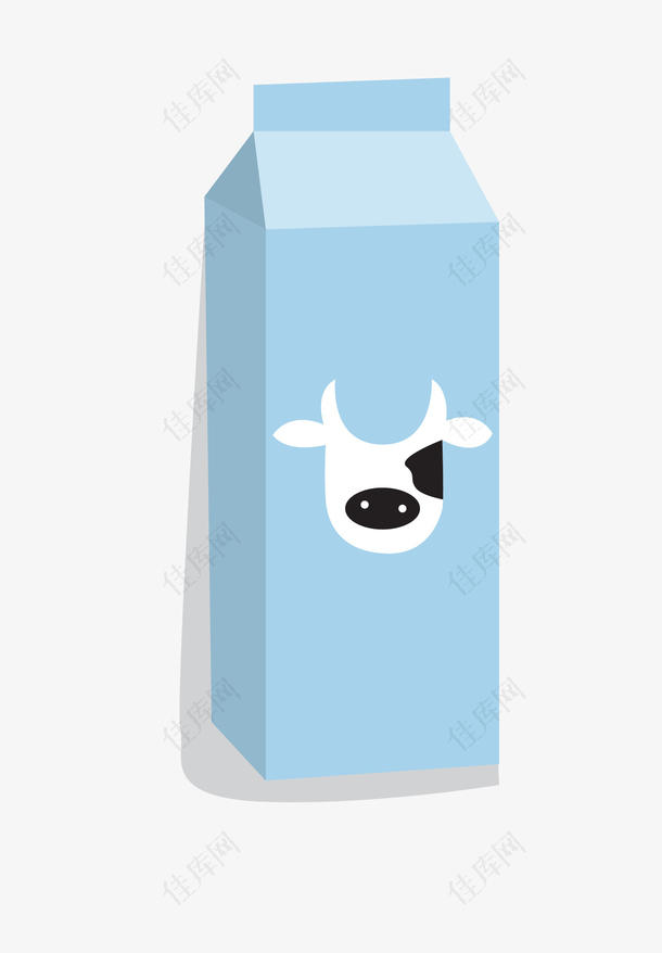 矢量卡通扁平化牛奶包装png