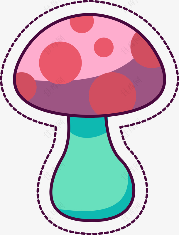 彩色可爱蘑菇