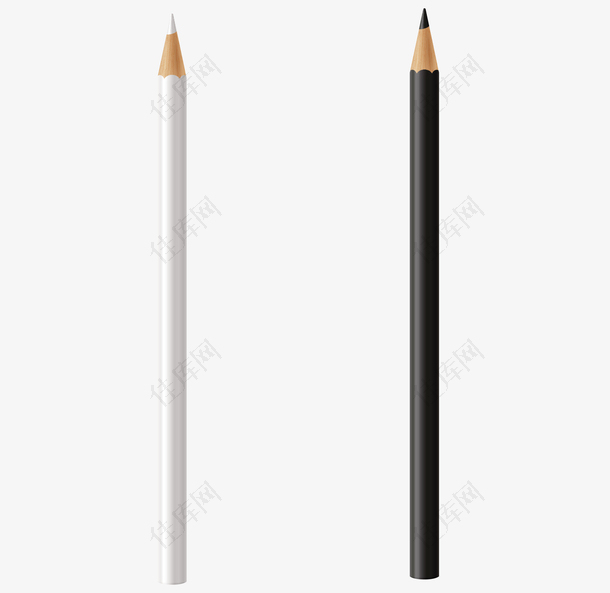 一只白色和黑色铅笔