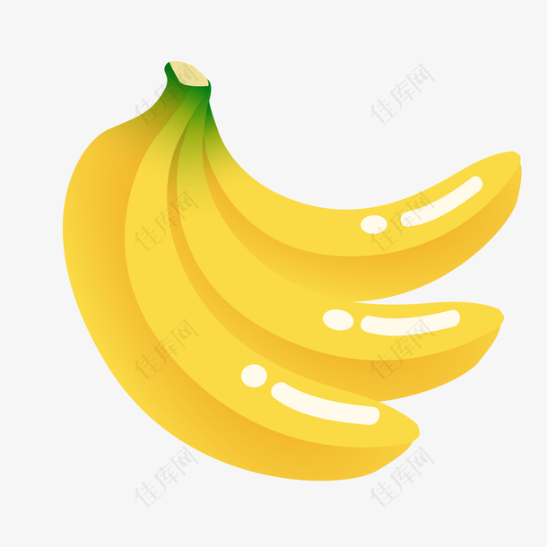 矢量手绘黄色香蕉