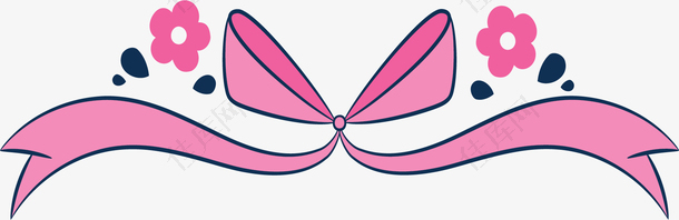 粉红蝴蝶结婚礼标题框