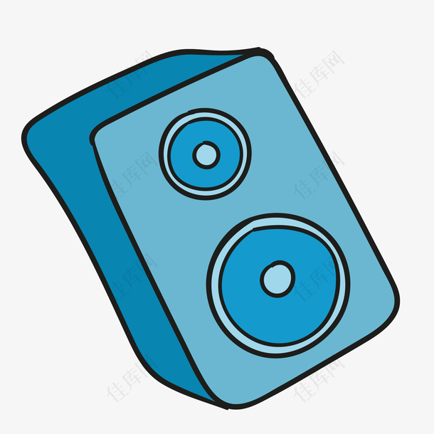 卡通蓝色的音箱设计