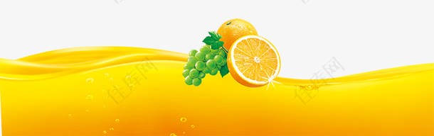 橙汁饮料海报元素