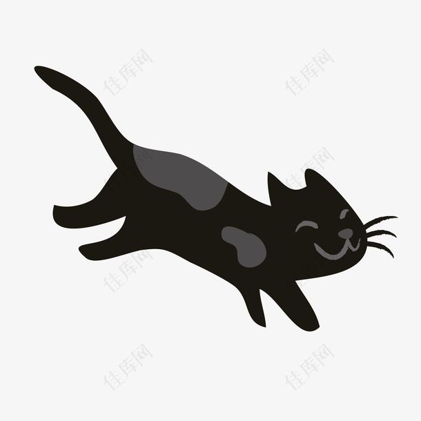 卡通可爱黑色的猫咪
