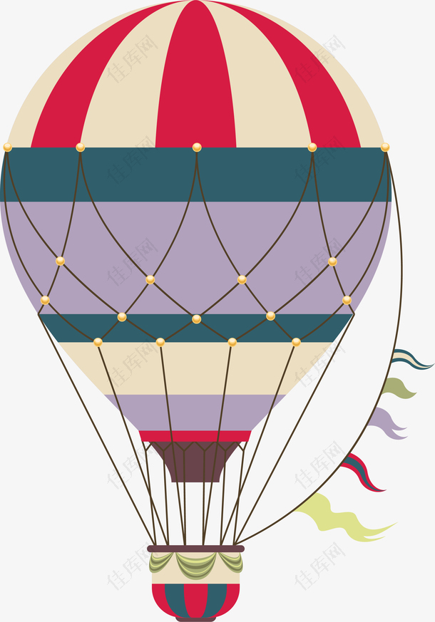 情人节热气球插画装饰