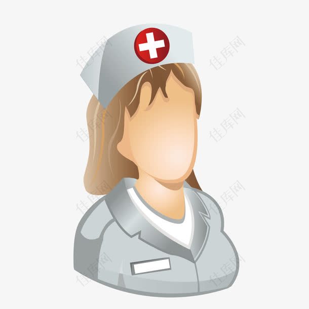 矢量卡通医生头像护士形象