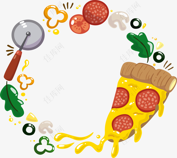 披萨食材装饰框