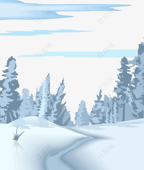 山路雪景