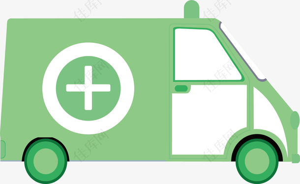 绿色的医院急救汽车