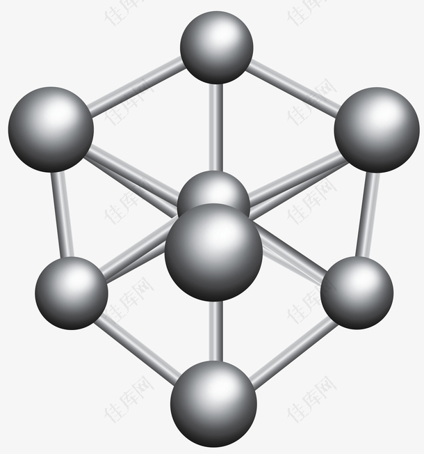 立体金属结构矢量原子球