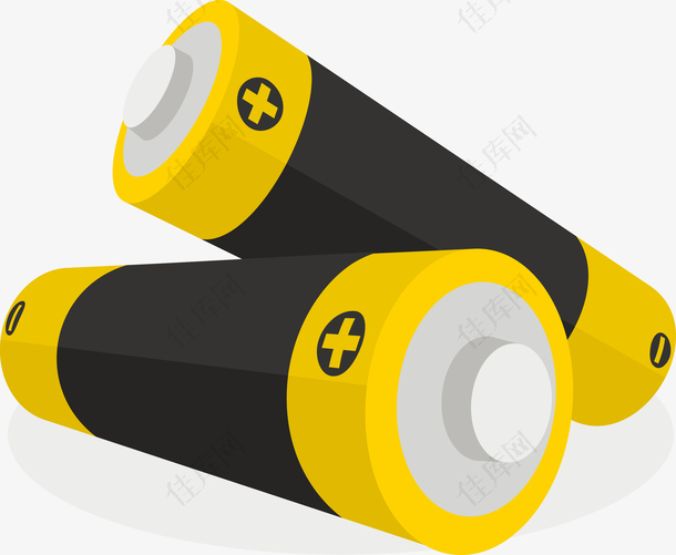 两节黄色矢量电池