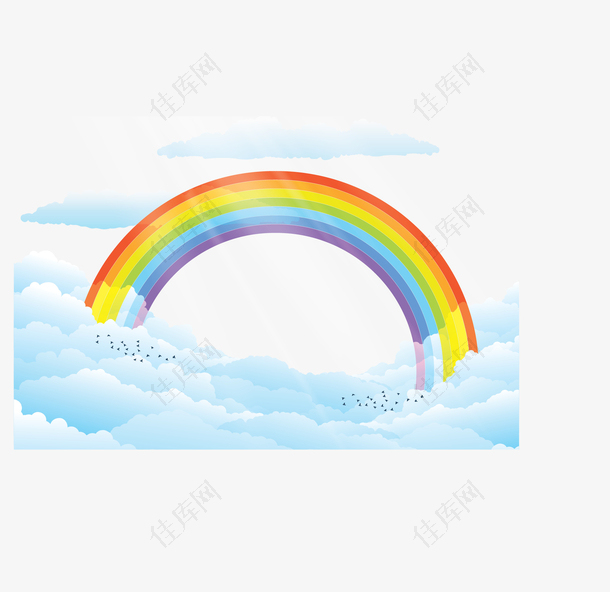 空中云端美丽彩虹