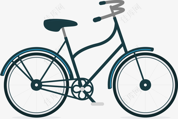 卡通绿色自行车单车