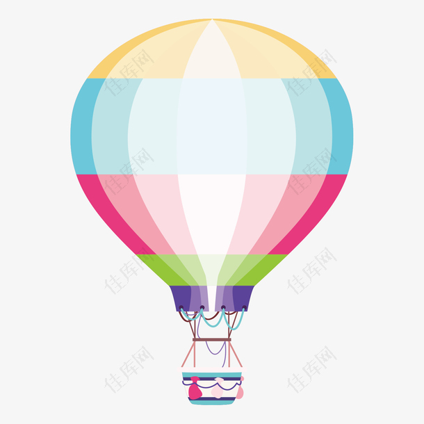 正能量彩色热气球气球