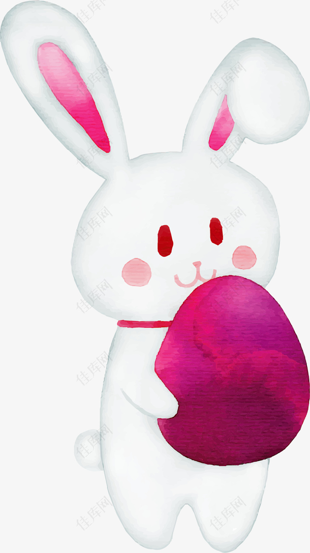 玫红彩蛋可爱兔子