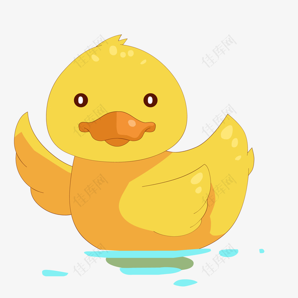 卡通游泳的小鸭子设计