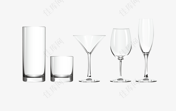 透明玻璃杯子矢量图