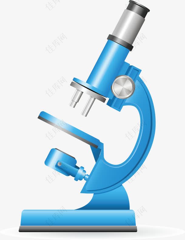 蓝色显微镜科技元素