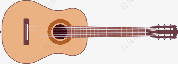矢量图水彩乐器吉他