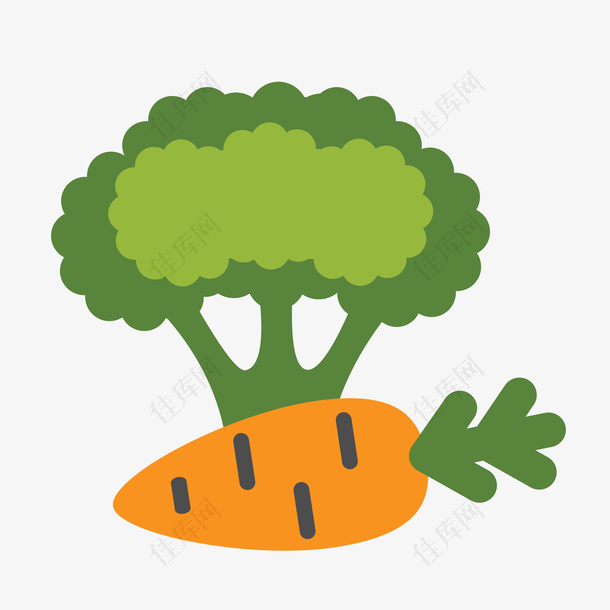矢量扁平营养蔬菜胡萝卜