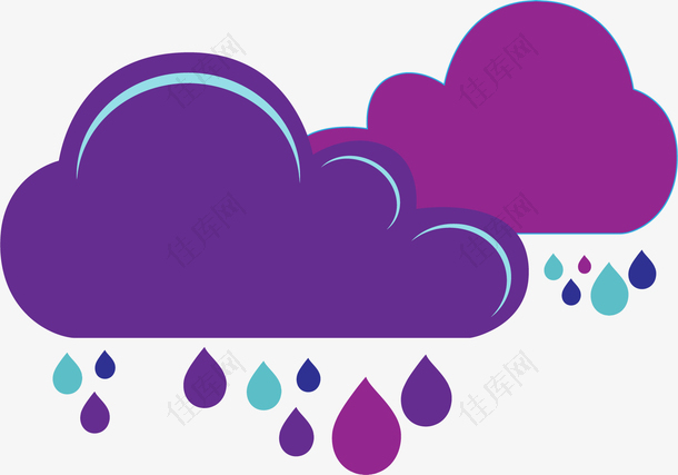 紫色雨天