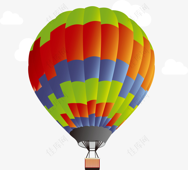 一个彩色上升的热气球