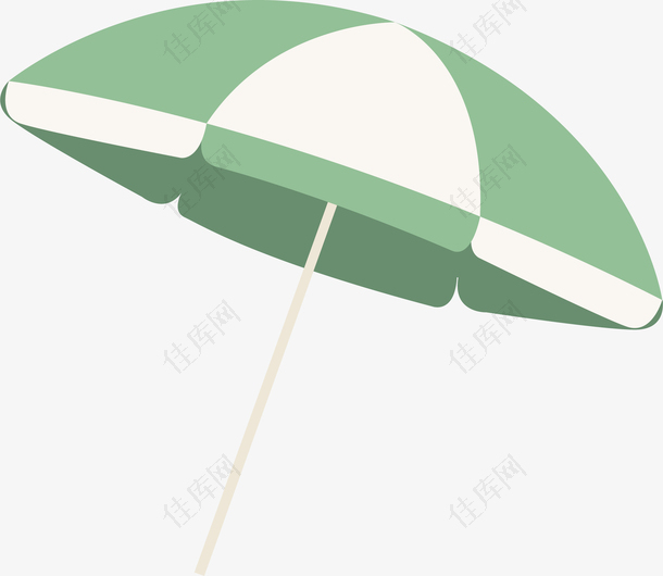 绿白大伞矢量图