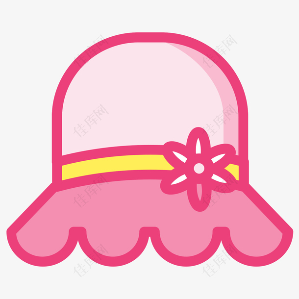 粉色手绘圆弧婴儿帽子元素