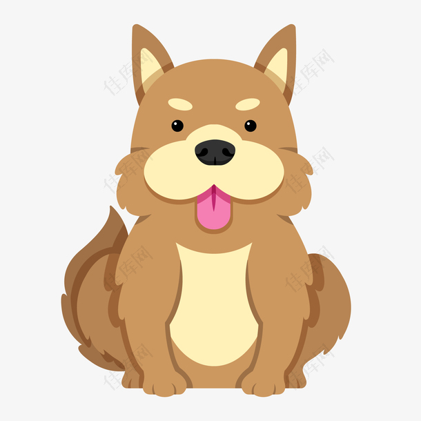 可爱的吐舌头的小狗设计