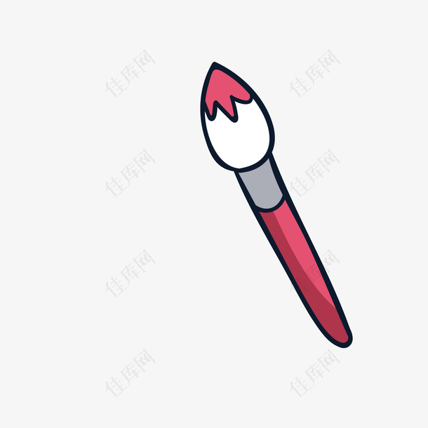 红白色的一支画笔