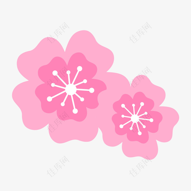 粉红色创意桃花樱花矢量素材