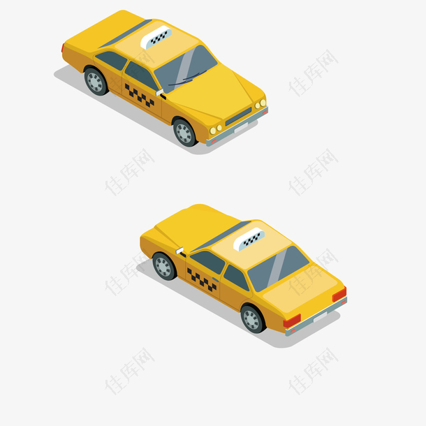 黄色的士汽车模型