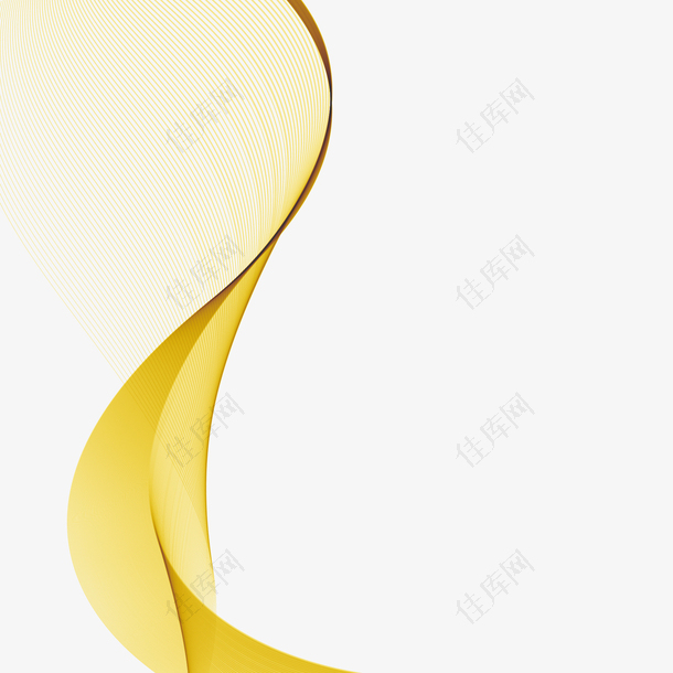 矢量黄色曲线装饰图案