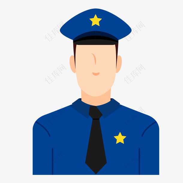 一个蓝色制服的公务人员