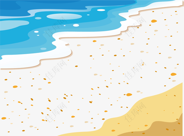 水彩画海滩矢量