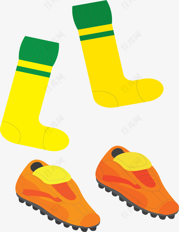 黄色足球袜子球鞋
