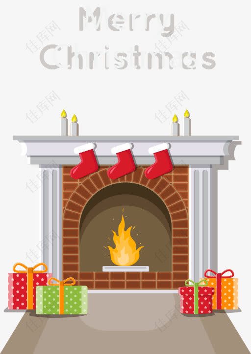 温暖圣诞节壁炉