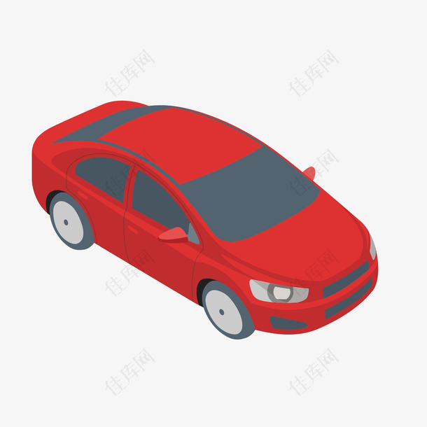 红色小轿车汽车模型