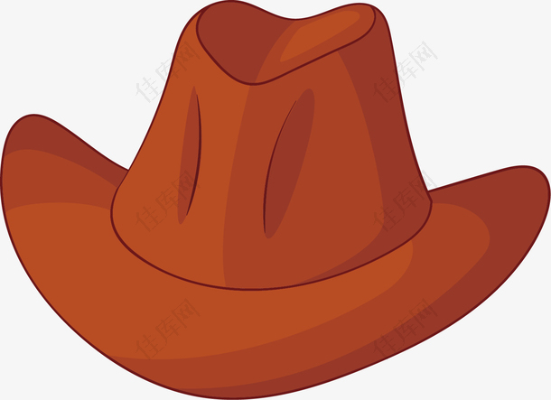 矢量图褐色牛仔帽